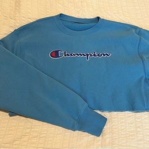 champion vintage cropped sweater blue size S